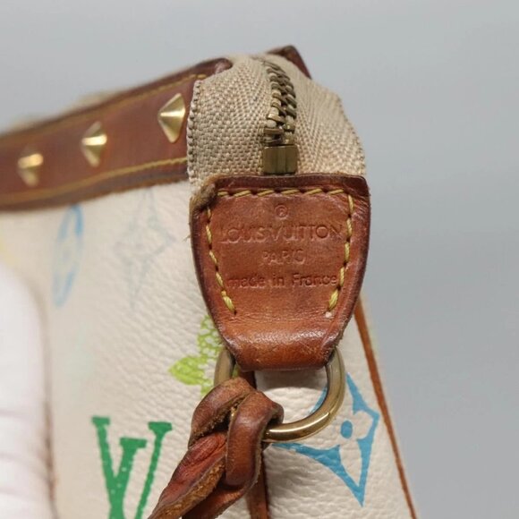 LOUIS VUITTON Multicolor Pochette Accessoires Pouch White M92649 Auth 120819 - Picture 10 of 16